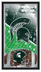 Michigan State University Spartans Logo Football Mirror by Holland Bar Stool Company