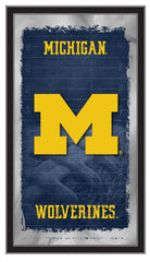 University of Michigan Wolverines Logo Football Mirror by Holland Bar Stool