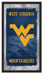 West Virginia University Mountaineers Logo Football Mirror by Holland Bar Stool
