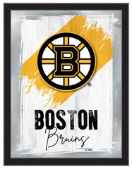 Boston Bruins Team Logo Mirror Logo Mirror | NHL Hockey Team Bar Mirror Wall Decor