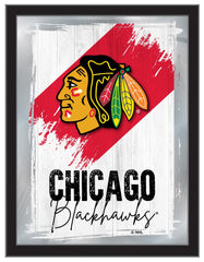 Chicago Blackhawks Team Logo Mirror Logo Mirror | NHL Hockey Team Bar Mirror Wall Decor