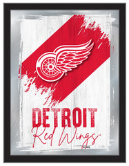 Detroit Red Wings Team Logo Mirror Logo Mirror | NHL Hockey Team Bar Mirror Wall Decor