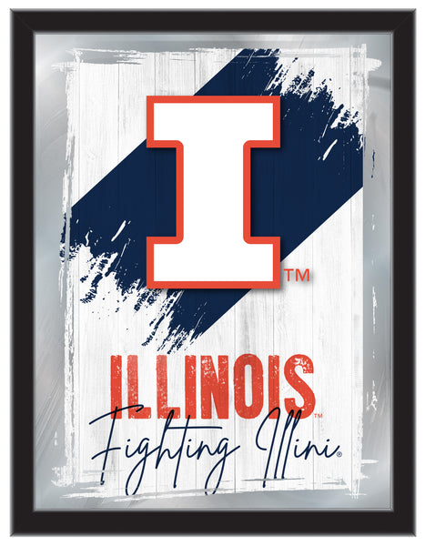 University of Illinois NCAA College Team Wall Logo Mirror