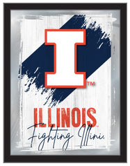 University of Illinois NCAA College Team Wall Logo Mirror