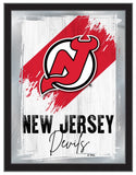 New Jersey Devils NHL Hockey Team Logo Bar Mirror
