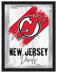 New Jersey Devils Team Logo Mirror Logo Mirror | NHL Hockey Team Bar Mirror Wall Decor