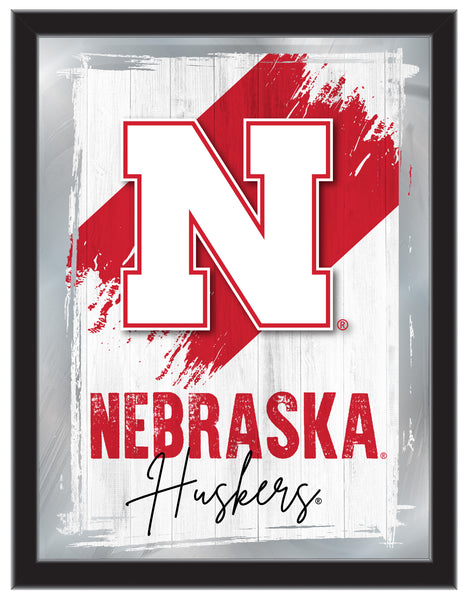University of Nebraska NCAA College Team Wall Logo Mirror