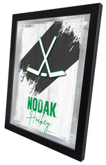 Nodak Hockey Wood looking NCAA College Team Wall Logo Mirror
