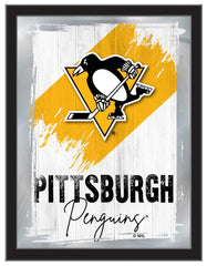 Pittsburgh Penguins Team Logo Mirror Logo Mirror | NHL Hockey Team Bar Mirror Wall Decor