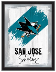 San Jose Sharks Team Logo Mirror Logo Mirror | NHL Hockey Team Bar Mirror Wall Decor