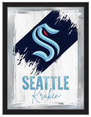 Seattle Kraken Team Logo Mirror Logo Mirror | NHL Hockey Team Bar Mirror Wall Decor