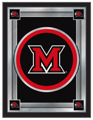 Miami University Logo Mirror | MUOH RedHawks Bar Mirror Hanging Wall Decor