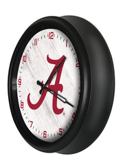 University of Alabama Crimson Tide Officially Licensed Logo Indoor - Outdoor LED Clock Home Sports Wall Decor for Gifts Side View