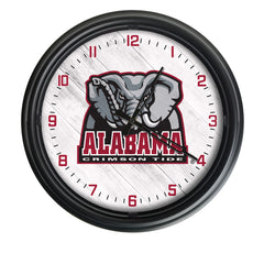 University of Alabama Crimson Tide Elephant Logo Indoor/Outdoor Logo LED Clock from Holland Bar Stool Co Home Sports Decor for gifts