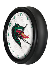 University of Alabama Birmingham Blazers Logo Indoor/Outdoor Logo LED Clock from Holland Bar Stool Co Home Sports Decor for gifts Side View
