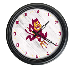 Arizona State Sparky Logo Indoor/Outdoor Logo LED Clock from Holland Bar Stool Co Home Sports Decor for gifts