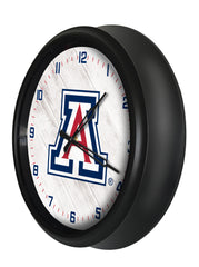 Arizona Wildcats Logo Indoor/Outdoor Logo LED Clock from Holland Bar Stool Co Home Sports Decor for gifts Side View