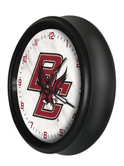 Boston College Eagles Logo Indoor/Outdoor Logo LED Clock from Holland Bar Stool Co Home Sports Decor for gifts Side View