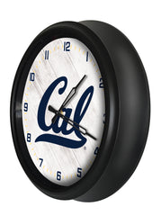 California Golden Bears Logo Indoor/Outdoor Logo LED Clock from Holland Bar Stool Co Home Sports Decor for gifts Side View