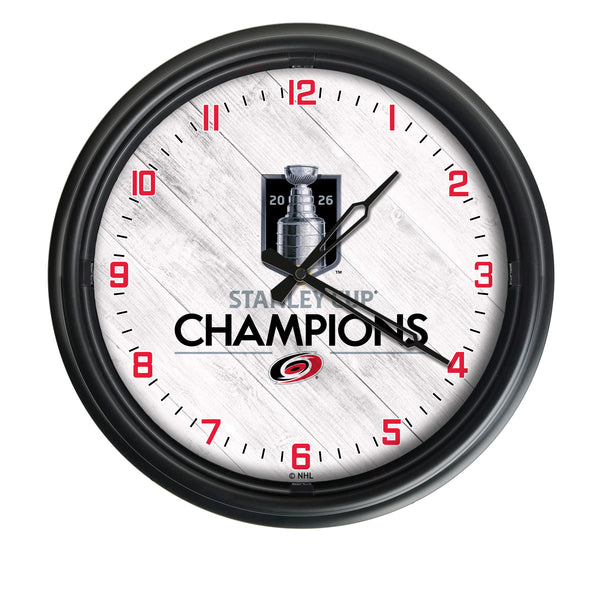 Carolina Hurricanes 2026 Stanley Cup Champions Logo LED Clock | LED Outdoor Clock