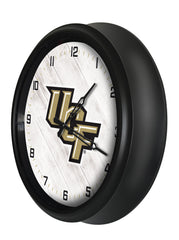 UCF Knights Logo LED Outdoor Clock by Holland Bar Stool Company Home Sports Decor Gift Idea Side View