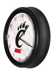 Cincinnati Bearcats Logo Indoor/Outdoor Logo LED Clock from Holland Bar Stool Co Home Sports Decor for gifts Side View