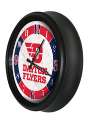 University of Dayton Logo Outdoor Clock with LED Lights Side View