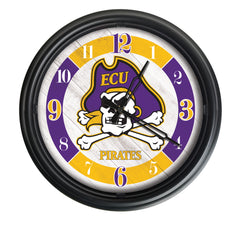 East Carolina University Pirates Officially Licensed Logo Indoor - Outdoor LED Wall Clock 
