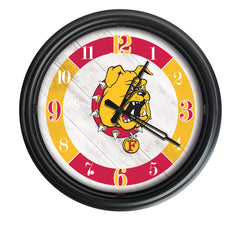 Ferris State University Bulldogs Officially Licensed Logo Indoor - Outdoor LED Wall Clock 