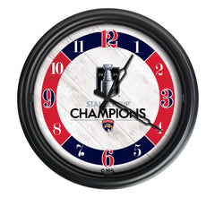 Florida Panthers 2024 Stanley Cup Champions Logo LED Clock Officially Licensed Logo Indoor - Outdoor LED Wall Clock