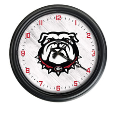 Georgia Bulldogs Logo Indoor/Outdoor Logo LED Clock from Holland Bar Stool Co Home Sports Decor for gifts