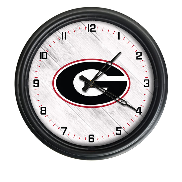 Georgia Block G Logo LED Clock | LED Outdoor Clock