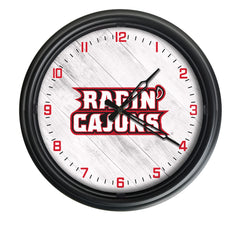 University of Louisiana at Lafayette Ragin Cajuns Officially Licensed Logo Indoor - Outdoor LED Wall Clock