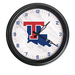 Louisiana Tech Bulldogs Logo Indoor/Outdoor Logo LED Clock from Holland Bar Stool Co Home Sports Decor for gifts