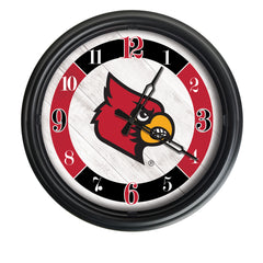 University of Louisville Cardinals Officially Licensed Logo Indoor - Outdoor LED Wall Clock 