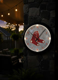 Boston Red Sox Logo LED Clock | MLB LED Outdoor Clock