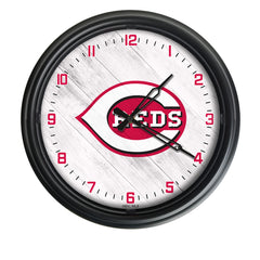 MLB's Cincinnati Reds Logo Indoor/Outdoor Logo LED Clock from Holland Bar Stool Co Home Sports Decor for gifts