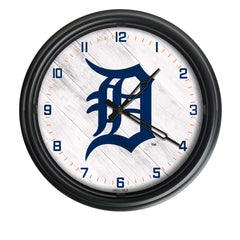 MLB's Detroit Tigers Logo Indoor/Outdoor Logo LED Clock from Holland Bar Stool Co Home Sports Decor for gifts