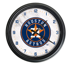 MLB's Houston Astros Logo Indoor/Outdoor Logo LED Clock from Holland Bar Stool Co Home Sports Decor for gifts