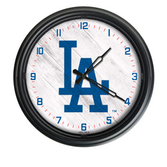 MLB's LA Dodgers Logo Indoor/Outdoor Logo LED Clock from Holland Bar Stool Co Home Sports Decor for gifts