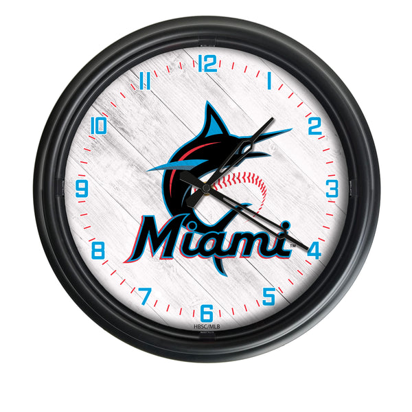Miami Marlins Logo LED Clock | MLB LED Outdoor Clock