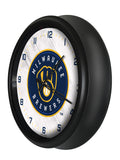 Milwaukee Brewers Logo LED Clock | MLB LED Outdoor Clock