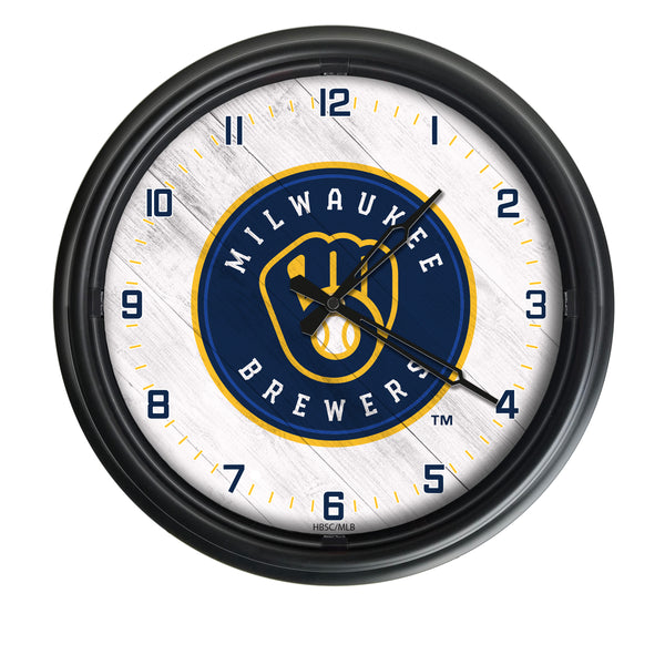 Milwaukee Brewers Logo LED Clock | MLB LED Outdoor Clock