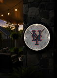 New York Mets Logo LED Clock | MLB LED Outdoor Clock
