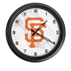 MLB's San Francisco Giants Logo Outdoor LED Clock From Holland Bar Stool Co. Wall Decor 