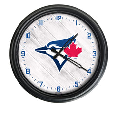 MLB's Toronto Blue Jays Logo Outdoor LED Clock From Holland Bar Stool Co. Wall Decor 