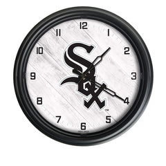 MLB's Chicago White Sox Logo Indoor/Outdoor Logo LED Clock from Holland Bar Stool Co Home Sports Decor for gifts