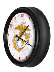 Traditional Red and Yellow US Marine Corps Logo LED Clock | LED Outdoor Clock