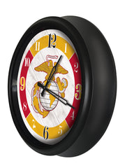 Traditional Red and Yellow US Marine Corps Logo LED Clock | LED Outdoor Clock