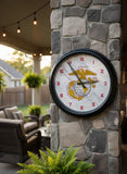 Traditional Red and Yellow US Marine Corps Logo LED Clock | LED Outdoor Clock